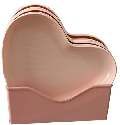 Piatto a Forma di Cuore in Piatto da Portata in Plastica Stile Ins, Facile da Pulire, Leggero, per Riunioni di Feste, Piatto di Frutta o Piattino (5 piatti con il supporto)
