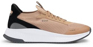 BOSS Herren TTNM EVO Slon TTNM EVO Sneakers mit gestricktem Obermaterial Beige 46 Größe 46