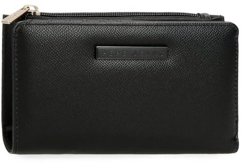 Pepe Jeans Elia - Portafoglio con porta carte, taglia unica, Nero, Taglia unica, Portafoglio con porta carte di credito