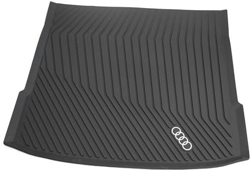 Audi 85H061180 Gepäckraumschale Kofferraumschale Kofferraumeinlage Schutzmatte, schwarz, mit Audi Ringen in Kontrastfarbe
