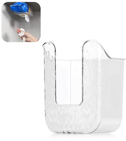 Eirunyx Kitchen Wipes Storage Box, Wall Mounted Wipes Dispenser, Wipe Holder for Bathroom, Wall Mounted Tissue Box Holder,Wipes Box Dispenser Kitchen Bathroom Toilet