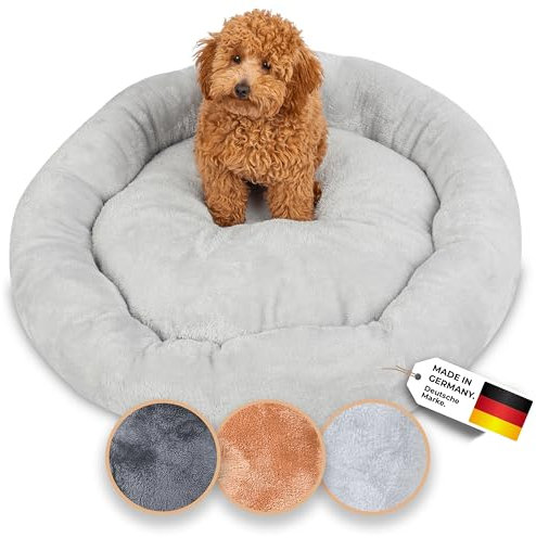 Belune® Donutkissen Deluxe [Hellgrau, 80cm], waschbar, Hundebett kleine Hunde, Hundedonut Kissen kleine Hunde