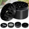 Grinder, Broyeur d'herbes, Grinder Moulin à Épicé en Zinc Alliage en 4 parties dont Compartiments avec Filtre et Mini Spatule, Effriteuse pour herbes sèches et Spices, Noir