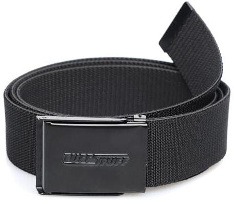 TuffStuff - Proflex Black Belt - Universal Fit, 37mm Width - 70% Polyester 30% Elastane - Heavy Duty Webbed Strap with Stretch Fit - Quick Locking System - Comfortable & Flexible Tactical Belt