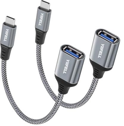 Adaptateur USB C vers USB, Lot de 2 Adaptateur USBC vers USB A 3.0 OTG Câble Type C Mâle vers USB A Femelle Compatible pour Galaxy S24, iPhone 16 Pro/15 Pro Max, iPad Pro,Huawei P30,Google Pixel 3XL