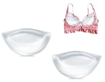 Silicone Breast Forms - Push Up Bra Pads Inserts, Chicken Fillet Bra Enhancers for Women, Silicone Boob Pads for Bikini Swimsuit, Sticky Push Up Bra Booster, Clear, 1 Pair