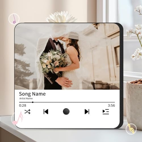 Personalised Fridge Magnets Music, Custom Fridge Magnet Plays Song with Photo, Personalised Music Gifts for Her/Him, Anniversary Birthday Present for Couples, Friends, Family (Style 2)