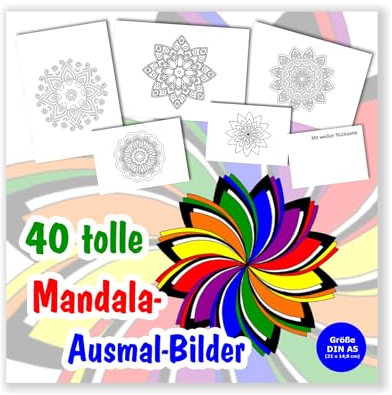 Unser-Festtag 40 Mandala Ausmalbilder für Erwachsene, alles verschiedene Motive. Größe Din A5 (ca. 21 x 14,8 cm)