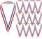 Bamyli 12 Medaillenbänder, Medaillenband, Band, Medaille, Blau, Weiß, Rot, Kordel mit Clips, Kordel, Medaille, dreifarbig, für Sportveranstaltungen, Lobenswerte