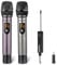 Cooyinka Wireless Microphone, UHF Cordless Dual Handheld Cardioid Dynamic Mic Set with Rechargeable Receiver, 200ft Range for Karaoke Party, Voice Amplifier, PA System, Singing Machine, Church, ect.
