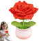 Fiori all'uncinetto, rose lavorate a maglia, fiori fatti a mano, fiori da scrivania, piccole piante in vaso, decorazione all'uncinetto regalo per mamma, moglie, cruscotto auto, casa, ufficio