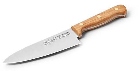 HEISO Kochmesser 15cm – Gustav – handgefertigt in Solingen aus rostfreiem Edelstahl, Griff aus heimischer Eiche, deutsche Manufakturqualität