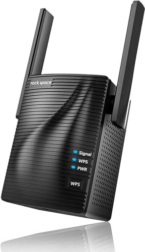 rockspace WiFi Extender Booster - Dual Band Internet Booster up to 2640sq.ft, WiFi Extender with Ethernet Port, Universal Router Compatibility, 8-Second Setup