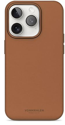 VONMÄHLEN Like Leather Case – Luxuriöse Hülle aus veganem Leder, kompatibel mit iPhone 16 Pro Max und Mag-Safe, umweltbewusst und elegant - Brown