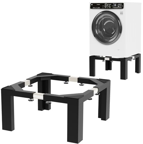 12 Heavy Duty Laundry Pedestal 17-29.5 Adjustable Washer Dryer Black