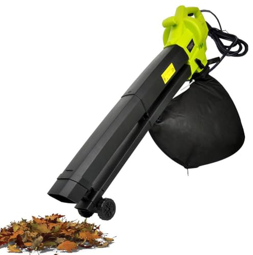 Souffleur et broyeur de feuilles de jardin 3 en 1 3000 W avec sac de collecte de feuilles de 40 L, vitesse du vent 270 km/h pour l'entretien de la pelouse