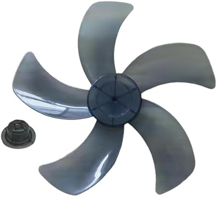 Ersatz-Lüfterblätter, 5 Blätter, Haushaltsarmatur, Hochleistungsteil, stehend, professionelles Zubehör, Standventilator, 37 cm, Grau