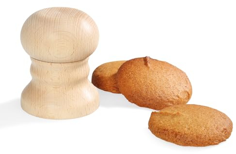 Küchenprofi Lebkuchenformer Ø 7cm, Buchenholz, 7x7x10 cm, Einfaches Teiglösen