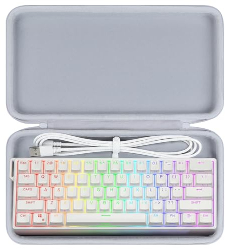 Lebakort Hard Case Compatible with Razer Huntsman/Huntsman V3 Pro mini/Blackwidow V3 mini/Aula WIN60 HE/Snpurdiri 60% Mechanical Gaming Keyboard 61 Keys (Grey)
