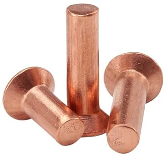2-200 pièces M2 M2.5 M3 M4 M5 M6 M8 Rivets en cuivre violet fraisés tête plate solide main frapper Rivet longueur = 3/4/5/6/8/10/12-50mm(M5 x 25mm-10pcs)