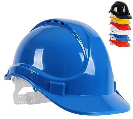 Blackrock Blue Hard Hat, Safety Helmet, For Construction, Mens Womens Unisex, Work Hats, Builder, One Size Adjustable Head Strap, HDPE Protection, UK/EU 2016/425 EN937:2012+A1:2012