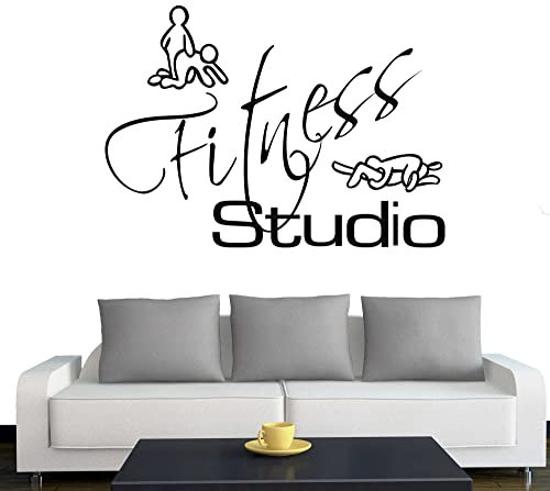 A641 Tür-/Wandtattoo Fitness Studio 45cm x 32cm schwarz (in 40 Farben und 3 Größen)