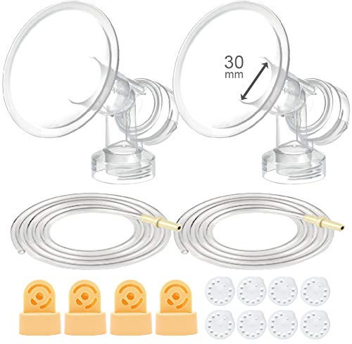 30 mm Breastshield Breastspump Kit XL for Medela Pump in Style Advanced Breastpump. Inc. Tubing, Flanges, Yellow Valves, Membranes; from Maymom