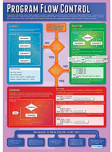 Daydream Education Program Flow Control | Computer Science Posters | Laminated Gloss Paper measuring 850mm x 594mm (A1) | STEM Posters for the Classroom | Education Charts
