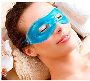 InnovaGoods - Entspannende Gel Augenmaske, Linderung bei Kopfschmerzen und Müdigkeit, Heiß- und Kalteffekt, Ergonomisches Design, Blau, Gummi