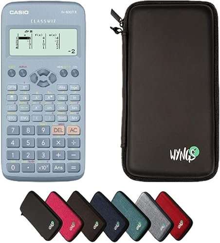 Casio fx-83GT X Blau inkl. WYNGS Schutztasche Schwarz - Wissenschaftlicher Taschenrechner - Basic Paket