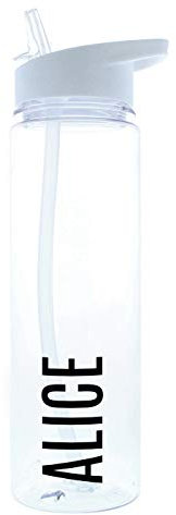CalEli Gifts Personalised Water Bottle. Black Text Reusable Water Bottle. BPA Free. 750ml