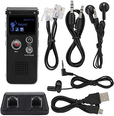 Tosuny Voice Recorder, 8 GB USB Digital Voice Recorder Tragbarer Audiorecorder Verlustfreier Musik-MP3-Player für Diktate, Vorträge und Besprechungen