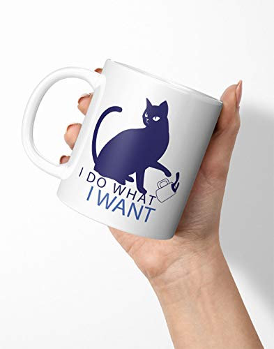 BLAK TEE Black Rebel Cat Slogan Porcelain Coffee and Tea Mug 330 ml
