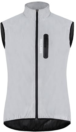 WOSAWE Men Reflective Vest Night Glowing Bomber Jacket MTB Cycling Windbreaker Travel Sport Sleeveless Vests M