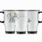 Hairyworm Personalised Travel Mug, 400ml White Stainless Steel Travel Mug with Handle, Customised with Initial/Name, Elephant Rain Drop Glitter Print Design Print