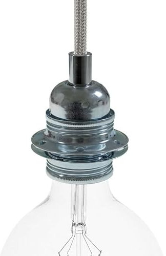 LaMorell LightDesign E27 Lampenfassung, Metall, Fassung E27, Komplett mit 2 Hülsen und Kabelklemme, Porzellanfrucht, T300, 150 W, Edison Screw, Verzinkt