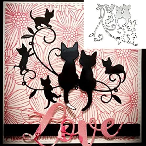Katzen DIY Stanzschablone, Scrapbooking Prägeschablonen Stanzformen Schablonen Für Scrapbooking, Fotopapier, Karten, Handwerk Prägen