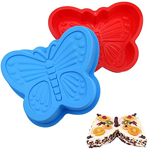DIYstore 2 PACK 3D Butterfly Cake Pan Silicone Mold, Butterfly Shape Cake Pie Baking Pan Molds for Wedding Christmas Birthday Cake Baking Pan
