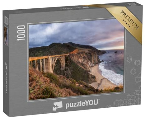 puzzleYOU: Puzzle 1000 Teile „Die wunderschöne Bixby Creek Bridge auf dem Highway 1, Los Angeles, Kalifornien“ – aus der Puzzle-Kollektion USA