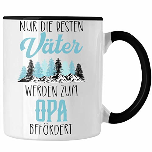 Trendation - Du Wirst Opa 2023 Tasse Geschenk Schwangerschaft Verkünden Überraschung Geschenkidee Schwangerschaftsverkündung (Schwarz)