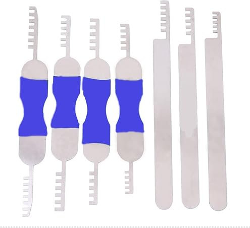 TPM Go 7pcs Comb Lock Pick Set Rake Picking Door Lock Tool Locksmith Tools