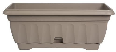 Pot pour Balcon Jardinière Balcon Pot Porte Fleur Boîte à Fleurs (40 cm, Taupe