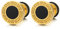 10MM Gold Kreis Ohrstecker für Herren mit Griechischen Schlüsselmuster und Schwarz Emaille. Ohrringe. Herren Ohrschmuck