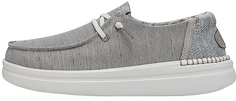 Hey Dude Damen Slipper Schuhe Wendy Rise Slipper Textil Freizeit Elegant Slip-Ons Uni Wendy Rise grau leicht, 38 EU
