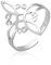 LIKGREAT Keltischer Knoten Ring Irisch Einstellbar Ring Antik Keltisch Offener Ring Quaternity Celt Glück Schutz Amulett Edelstahl Schmuck für Männer Frauen (Silber)