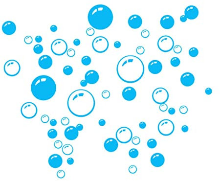 Bubbles Circle Abnehmbare Tapete Badezimmerfenster Wandaufkleber Home DIY PVC Decals Wandaufkleber-Blau, China