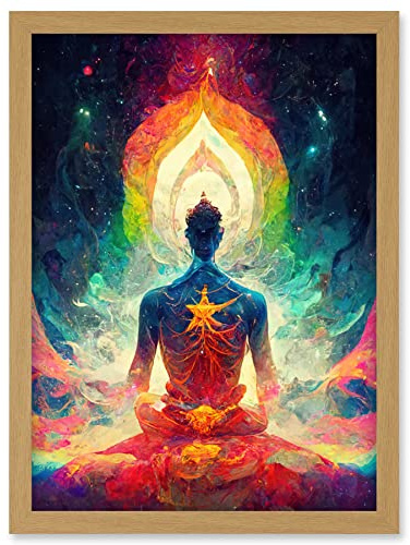 Doppelganger33 LTD Ethereal Seven Chakra Meditation Astral Artwork Framed Wall Art Print A4