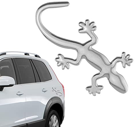 JINGLING Gecko-Autoaufkleber | Wasserdichter Auto-Metall-LKW-Aufkleber,Handgefertigte Glas- und Metall-Gecko-Wandkunst für den Terrassenzaun, Auto-Aufkleber, Auto-Styling-Zubehör