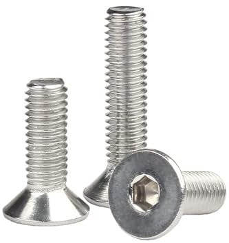 ORANXIN M10 x 20mm 5 Pcs Bulloni a testa svasata Acciaio inossidabile 304 Esagonale Tappo presa Vite Testa piatta Bulloni a brugola Viti a macchina