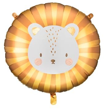 Folienballon Löwe 57x52cm - Ballon für Helium oder Luft - Luftballon für Dschungelparty Kindergeburtstag Babyparty - Folienluftballon Tierballon als Geburtstagsdeko Partydeko - Orange